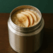 Thermos porridge with apple slices and cinnamon