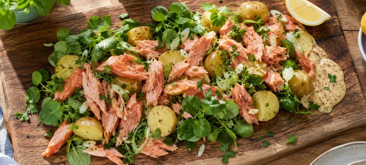 Smoked Trout, New Potato & Watercress Salad (No-Oven, 25 Minutes)